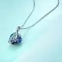 AOBOCO I Love You Mom Necklace Sterling Silver Heart Pendant Embellished with Crystals from Austria, Fine Birthday Jewelry Gifts for Mom Grandma Mother-to-be Mother-in-law Stepmom