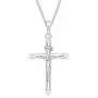 XP Jewelry Mens Sterling Silver Crucifix Pendant Curb Link Chain Necklace Italian Made - Choose Width & Length XP Jewelry Mens Sterling Silver Crucifix Pendant Curb Link Chain Necklace Italian Made - Choose Width & Length