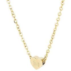 N+A Inspirt House Initial Heart Necklace- Handmade Dainty Personalized Letter Heart Choker Necklace Gift for Women Teens Girls Child