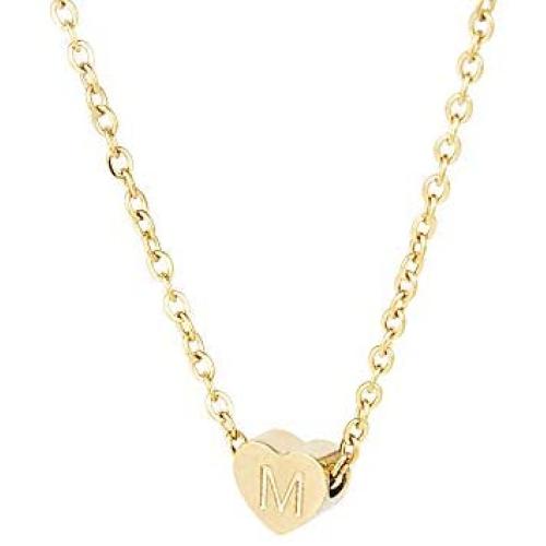 N+A Inspirt House Initial Heart Necklace- Handmade Dainty Personalized Letter Heart Choker Necklace Gift for Women Teens Girls Child
