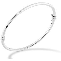 Miabella 925 Sterling Silver Italian Oval Hinged Bangle Bracelet for Women Girls, 6.75 to 8 Inch, Made in Italy