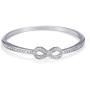 Women Bangle Bracelets Cubic Zirconia Infinity Symbol Everlasting Silver Bracelets for Women Fashion Alloy Plated Jewelry Women Gift Birthday Gift for Mom Women Wife Girls Her