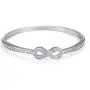 Women Bangle Bracelets Cubic Zirconia Infinity Symbol Everlasting Silver Bracelets for Women Fashion Alloy Plated Jewelry Women Gift Birthday Gift for Mom Women Wife Girls Her