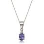 Gin & Grace 10K White Gold Natural Diamond (I1,I2) & Genuine Tanzanite Pendant Necklace for Women
