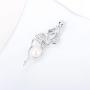 LGSY Sterling Silver Butterfly CZ Pearl Cage Pendants for Women, Essential Oil Diffuser Lockets for Pearl Jewelry