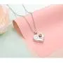 FLYOW Cremation Jewelry 925 Sterling Silver Heart with Rose Memorial Urn Ashes Keepsake Cylinder Necklace Pendant Engraved Always in My Heart