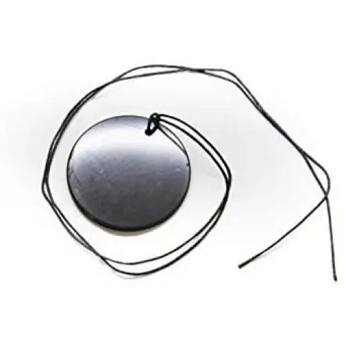 Shungite Pendant Big Circle 50mm - Guaranteed Authentic Russian Natural Shungite Stone From Karelia - Protection from Electromagnetic Field, Chakra Adjustment,100% Original Shungite Shungite Pendant Big Circle 50mm - Guaranteed Authentic Russian Natural Shungite Stone From Karelia - Protection from Electromagnetic Field, Chakra Adjustment,100% Original Shungite