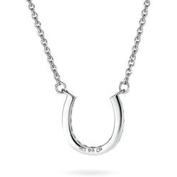CZ Pave Cubic Zirconia Lucky Good Luck Horseshoe Pendant Necklace For Women Teen 14K Gold Plated 925 Sterling Silver