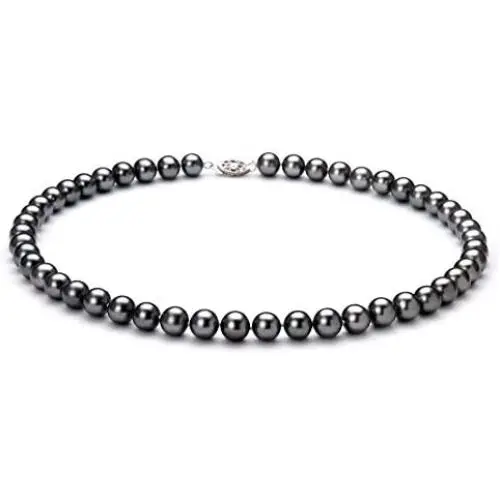 Black 7.5-8.5mm AA Quality Freshwater 925 Sterling Silver Cultured Pearl Necklace For Women Black 7.5-8.5mm AA Quality Freshwater 925 Sterling Silver Cultured Pearl Necklace For Women
