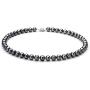 Black 7.5-8.5mm AA Quality Freshwater 925 Sterling Silver Cultured Pearl Necklace For Women