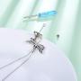 Memorial Ash S925 Sterling Silver Dragonfly Urn Pendant Necklace Cremation Jewelry for Ashes Cremate Bereavement Keepsake Gifts for Loss of a Loved One