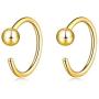 Silver Hoop Earrings, Small Huggie Open Hoop Earrings Cartilage Piercing Earrings for Women Girls