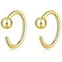 Silver Hoop Earrings, Small Huggie Open Hoop Earrings Cartilage Piercing Earrings for Women Girls