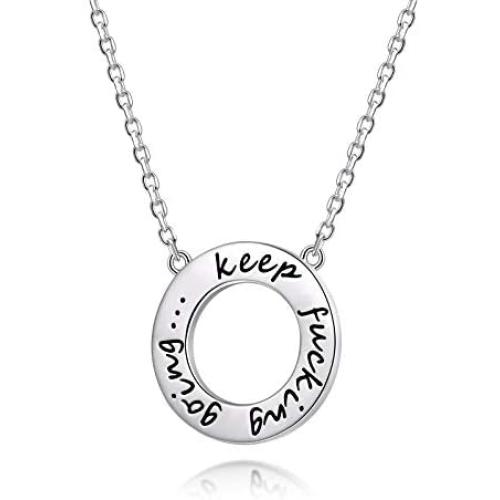 JXJL Inspirational Jewelry Gift Necklace for Her w/Encouragement Awareness Quote Engraved Pendant Birthday Xmas Graduation Gift for Daughter/Women/Girls
