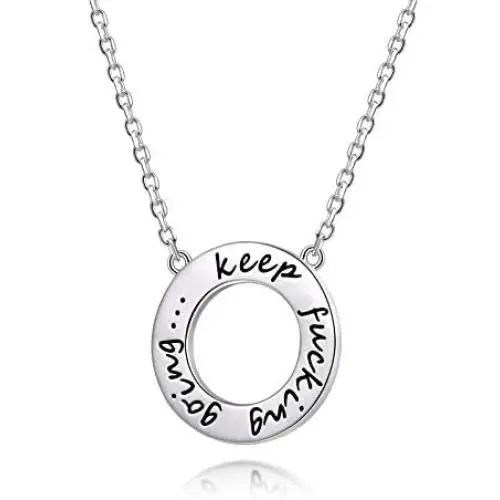 JXJL Inspirational Jewelry Gift Necklace for Her w/Encouragement Awareness Quote Engraved Pendant Birthday Xmas Graduation Gift for Daughter/Women/Girls