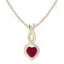 Ruby Infinity Heart Pendant with Diamonds (4mm Ruby)