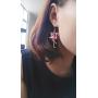 MANZHEN Pink Rhinestone Flamingo Bird Dangle Earrings