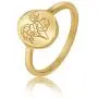 YeGieonr Handmade Flower Signet Ring -18K Gold Ring-Minimalistic Statement Ring with Botanical Engraved- Delicate Personalized Jewelry Gift for Women/Girls
