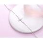 S925 Sterling Silver Jewelry Sideways Cross Choker Necklace