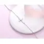 S925 Sterling Silver Jewelry Sideways Cross Choker Necklace