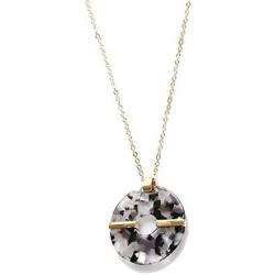Aineecy Circle Round Leopard Necklace Boho Acrylic Resin Open Circle Rings Y Pendant Necklace for Women Girls Sweater Chain Jewelry Gifts
