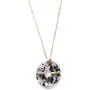 Aineecy Circle Round Leopard Necklace Boho Acrylic Resin Open Circle Rings Y Pendant Necklace for Women Girls Sweater Chain Jewelry Gifts