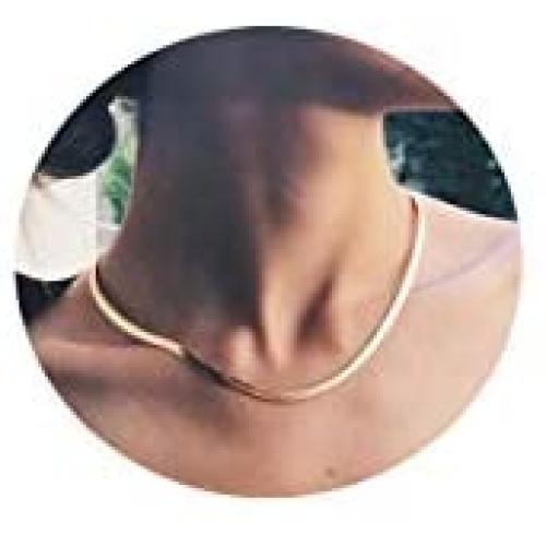 CHESKY 14K Gold/Silver Plated Snake Chain Necklace Herringbone Necklace Gold Choker Necklaces for Women 1.5/3/5MM(W) 14''/16''(L)