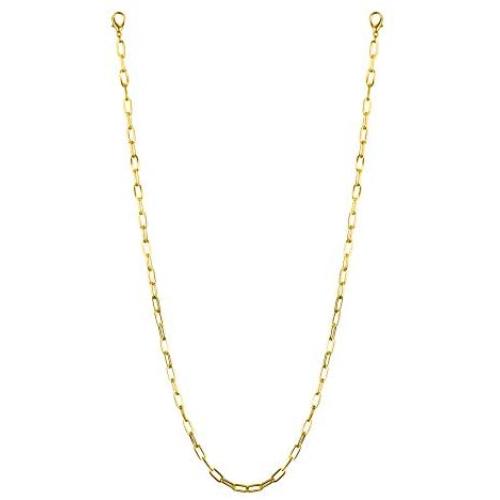 LUX ACCESSORIES 29'' Mask Chain, Gold-Tone Paperclip Link Mask Chain Necklace Strap Stylish Handy Face Mask Accessory Necklace Jewelry Unisex for Women, Men, Teens, and Kids.