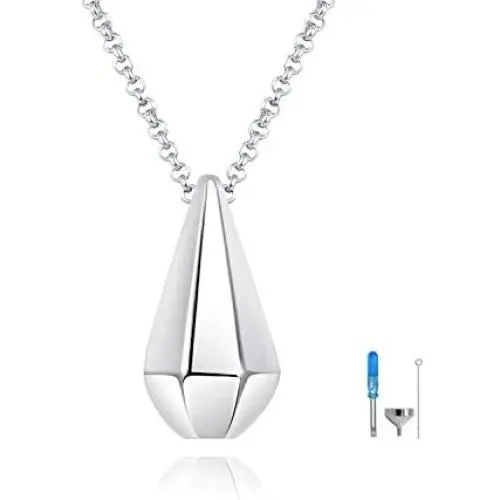 Memorial Teardrop Urn Necklace 925 Sterling Silver Drop Pendant Womens Funeral Jewelry Gift Loved Ones Cremation Ashes Keepsake Memorial Teardrop Urn Necklace 925 Sterling Silver Drop Pendant Womens Funeral Jewelry Gift Loved Ones Cremation Ashes Keepsake