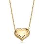 14K Yellow Gold Floating Puff Heart Pendant Necklace Polished Shiny Cable Chain Made in Italy UNICORNJ