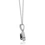 Gin & Grace 10K White Gold Genuine Blue Sapphire& Natural Diamond (I1,I2) Statement Pendant for Women