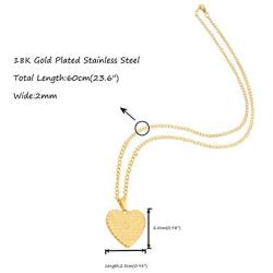 DOLLRINBOY Heart Shape Bible Verse Necklace for Men Women,Gold Silver Black Plated Stainless Steel Necklace Prayer Christian Jewelry