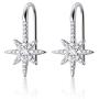 SLUYNZ Sparkling Star Drop Earrings for Women Teen Girls 925 Sterling Silver CZ Star Hook Earrings