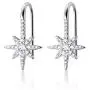 SLUYNZ Sparkling Star Drop Earrings for Women Teen Girls 925 Sterling Silver CZ Star Hook Earrings