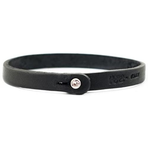 Genuine Italian Leather Bracelet with Swarovski Crystal Closure | Multiple Colors Available | Handcrafted in Italy (Te Color)