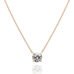 PAVOI 14K Gold Plated Swarovski Crystal Solitaire 1.5 Carat (7.3mm) CZ Dainty Choker Necklace | Gold Necklaces for Women