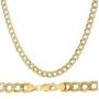14K Yellow Gold Diamond Cut with White Pave 4.5mm Cuban Chain Necklace- Unisex-16''-30'' Available