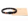 T.F.L 8mm Natural Black Onyx Stone Zodiac Charm Constellation Beads Bracelet for Men Women 7.08'', Adjustable Size