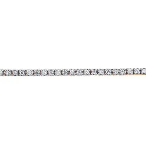 TJD 1.00 Carat (Ctw) Natural Diamond Classic Tennis Bracelet in 10K Yellow Gold (I-J Color, I2-I3 Clarity) Jewelry Gifts For Women (White Gold)