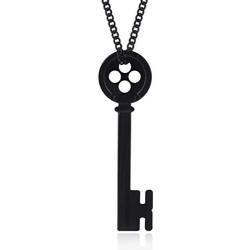 Metal Coraline Black Key Necklace- Coraline cosplay Necklace for women-Coraline Costume jewelry gift