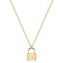 Mevecco Gold Dainty Initial Necklace Lock Necklace 18K Gold Plated Padlock Necklace Letter Necklaces for Women Minimalist Personalized Jewelry