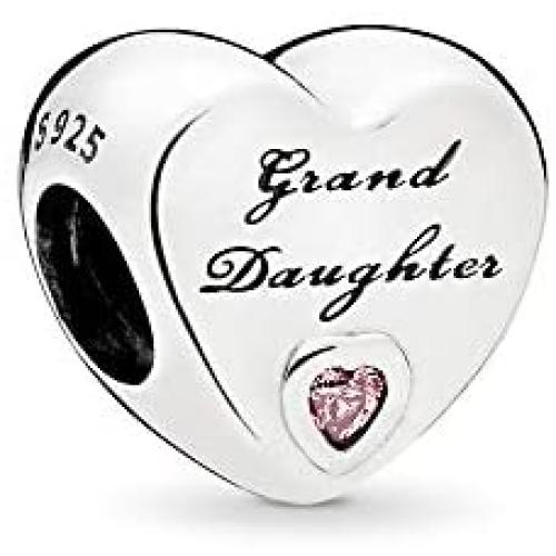 MiniJewelry Family Friends Sister Mom Wife Love Heart Charm for Bracelets Women Sterling Silver Charm Birthday Gift