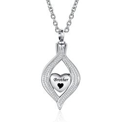 LuxglitterLin Teardrop Eye of My Heart Crystal Cremation Urn Necklace for Human Pet Ashes Holder Memorial Keepsake Pendant Jewelry