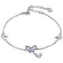 MONGAS Butterfly Charm Bracelet 925 Sterling Silver with CZ Adjustable Link Chain Jewelry for Women
