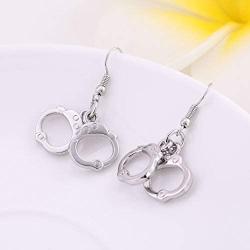 TEAMER Cute Handcuffs Shape Dangle Earrings Handcuffs Drop Earrings for Girl Women