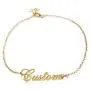 AIJIAO Womens Personalized Custom Name Bracelets & Name Anklets- Stainless Steel Gold Plated AIJIAO Womens Personalized Custom Name Bracelets & Name Anklets- Stainless Steel Gold Plated