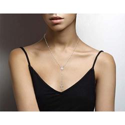 Miabella 925 Sterling Silver Italian Rosary Bead Cross Y Necklace Chain for Women Men, 20 Inch