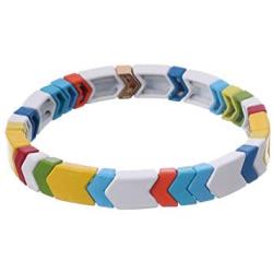 Coolcos Enamel Tile Tila Bracelets Colorful Beaded Bracelet for Lady Women & Men Bracelet