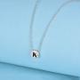 LUHE Initial Necklace Sterling Silver Circle Engraved Name 26 Letter Alphabet Pendant Necklace Jewelry Gifts for Women Teens Girls