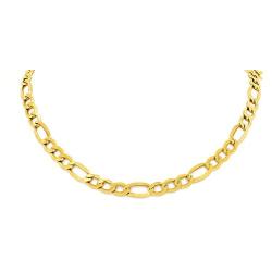 Yellow Gold Hollow Figaro Chain Real 10K Necklace 18'' to 24'', 3.5MM